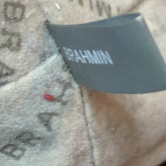 BRAHMIN Croc Embossed Leather Rolled Top Handle Tangerine Satchel Shoulder Bag - Picture 16 of 17